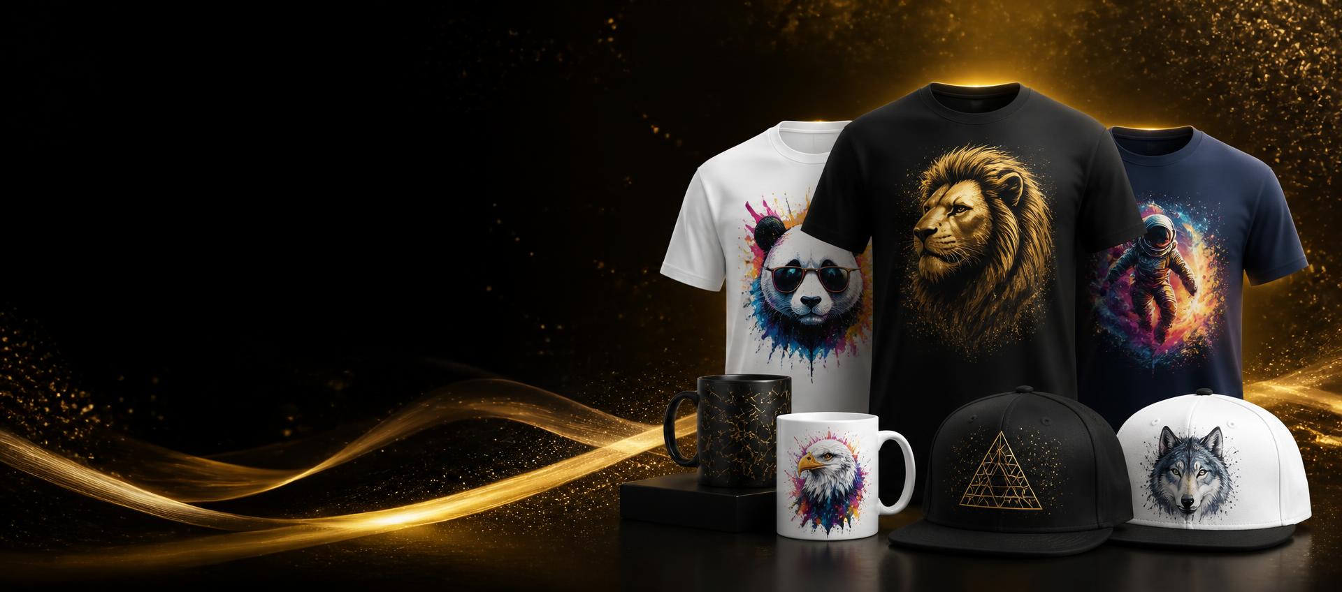 Camisetas, canecas e bonés personalizados